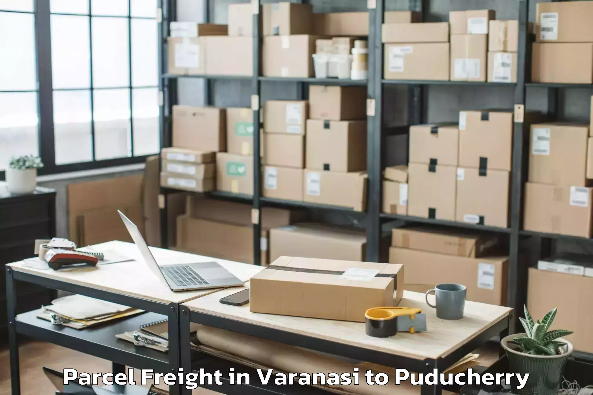 Book Varanasi to Sri Balaji Vidyapeeth Puducher Parcel Freight